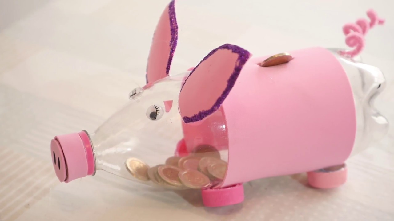 How to Piggy Bank Pig with Plastic Bottle HomeArtTv By Juan Gonzalo