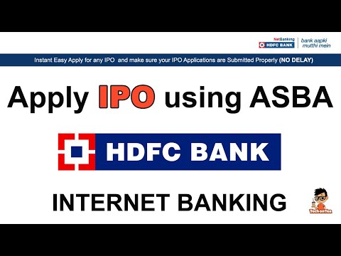 How to Apply for IPO using ASBA - HDFC Internet Banking | HDFC IPO Process Complete in detail