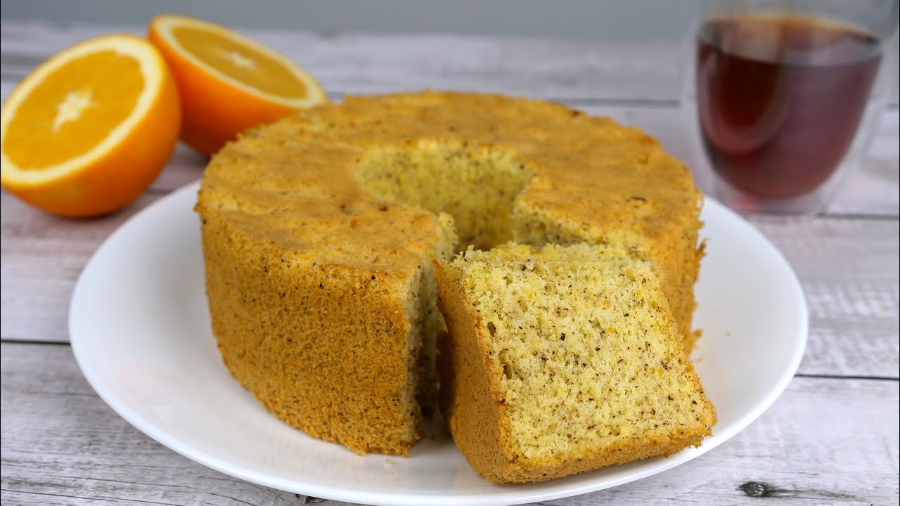 Earl Grey Orange Chiffon Cake / How To Make Chiffon Cake Without Tube