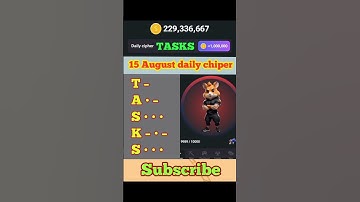 #15August  daily cipher code hamster kombat || Hamster Kombat Daily Cipher 15 August #hamsterkombat