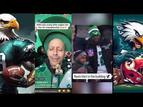 GILLIE THE KID CRIES AND KEVIN HART TURN UP AFTER EAGLES WIN NFC CHAMPIONSHIP GAME