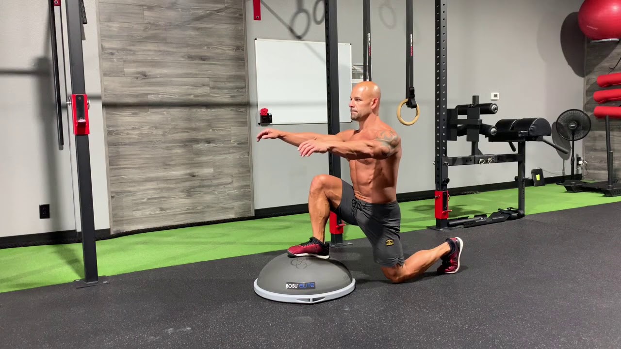 Front Foot Elevated Split Squat (on BOSU Ball) - YouTube