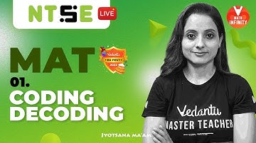 Mental Ability Test L- 1 | Coding Decoding | NTSE MAT Preparation | Jyotsana Mam | V Math Infinity