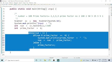 Prime factors program in java