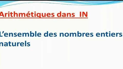#arithmétique dans N
