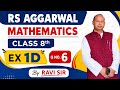 Rs Aggarwal mathematics class 8th Ex 1d Q no 6 #maths #best #easy #solution