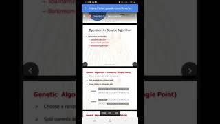 Types of crossover and mutations-Genetic Algorithm