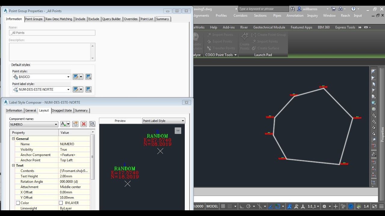 CRIAR PONTOS COM COORDENADAS PRA IMPRESSÃO E EXPORTAÇÃO AUTOCAD CIVIL.