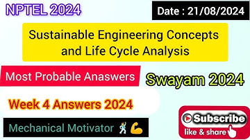 Sustainable Engineering Concepts and Life Cycle Analysis WEEK 4