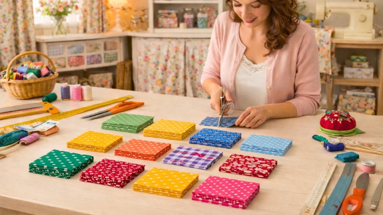 Just Fabric Squares Into The Most Colorful Quilt, So Fun - 9 Patch Block Quilt Step ( Any Size )