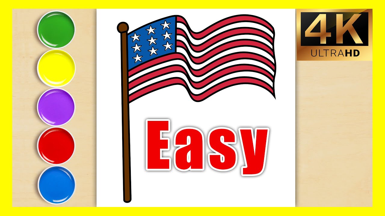 🗽 Easy USA Flag Drawing ✏️ || United States 🇺🇸 Flag Drawing for Kids ❤️🤍💙 || 🇺🇸 American Flag 🎨 ✍️
