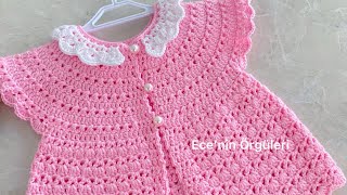 Crochet Beautiful Princess Vest / Tığ işi Güzel Yaka Modelli Kız Bebek Yeleği/ 6 -12 ay Crochet Beautiful Princess Vest / Tığ işi Güzel Yaka Modelli Kız Bebek Yeleği/ 6 -12 ay