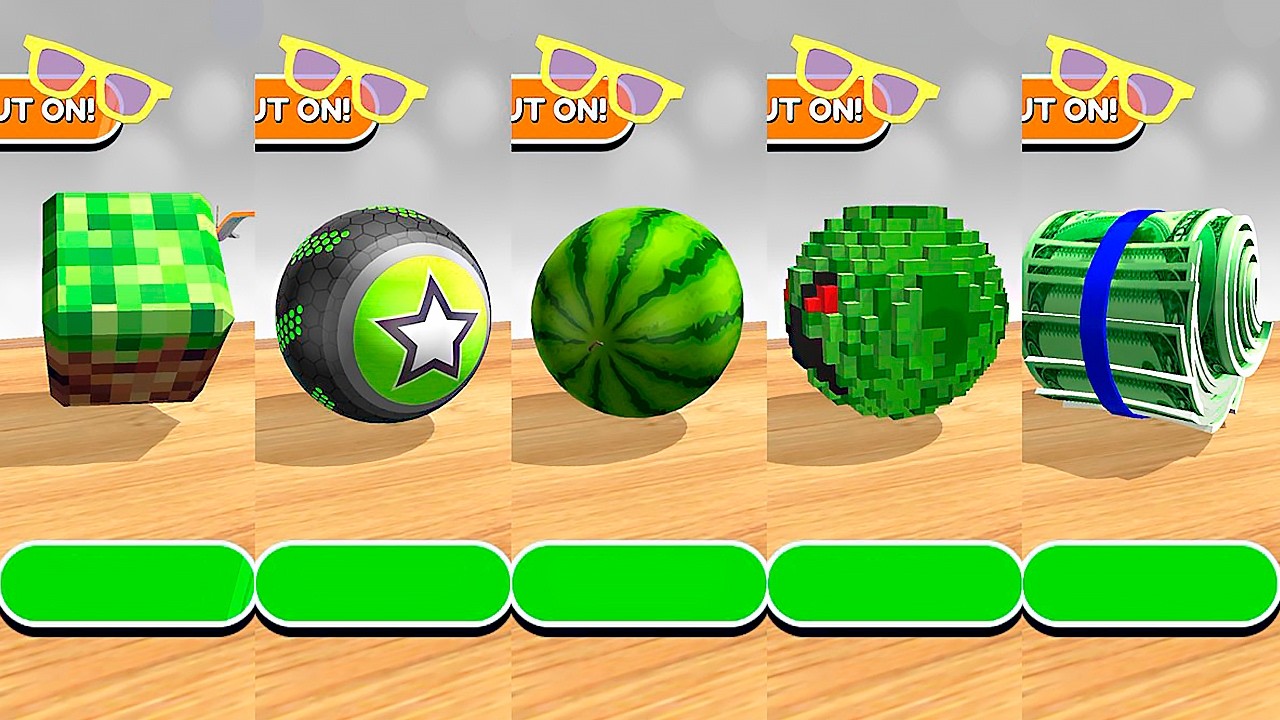 Going Balls - Cube Ball vs Star Ball vs Watermelon Ball vs Pixel Ball vs Dollar Ball! Race 1297