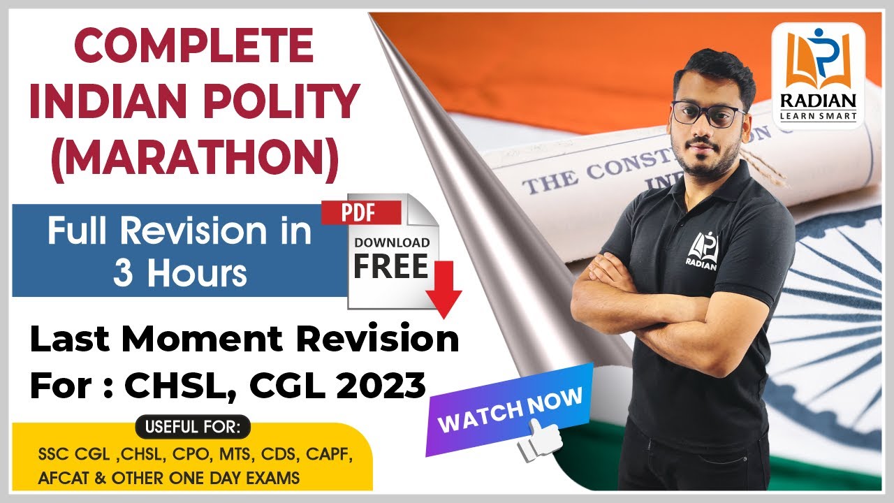 Indian Polity (Marathon) | Polity Full Revision | SSC CGL Exam | #SSC ...