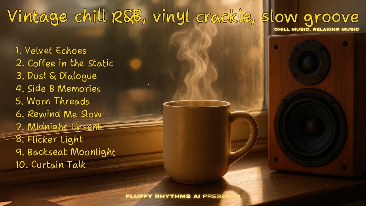 vintage chill R&B, vinyl crackle, slow groove : Fluffy Rhythms AI