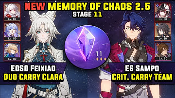E0 Feixiao Carry & E6 Sampo Hypercarry (3 Stars) NEW Memory Of Chaos 11 Honkai Star Rail 2.5