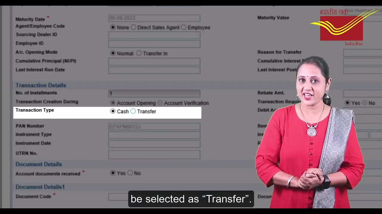 Opening of RD Account in Finacle