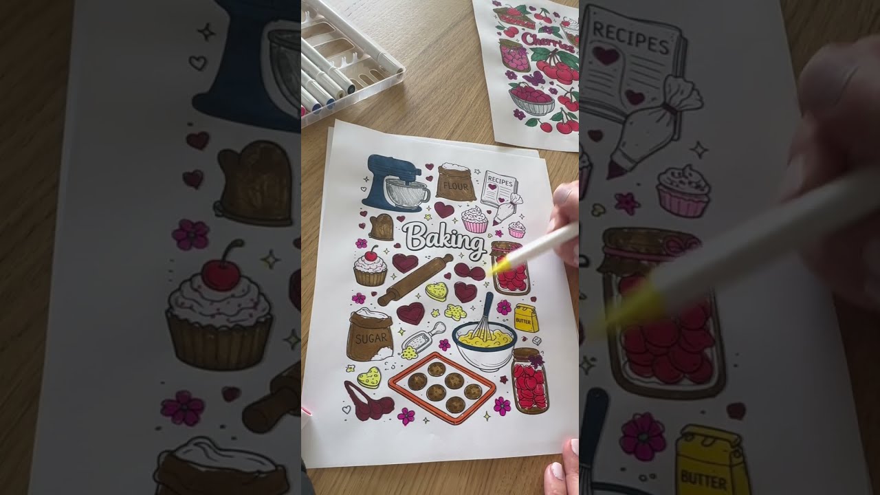 Baking Coloring Video | Marker Coloring Session | Color With Me Adult Coloring