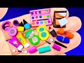 21 DIY Doll Makeup with CLAY ~ Barbie cosmetics: Nail polish, Lipstick, Eyeshadow, Mascara and more