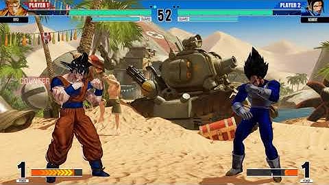 KOF XV | Ryo (Goku mod) 💥 Robert (Vegeta mod) | CPU vs CPU AI vs AI