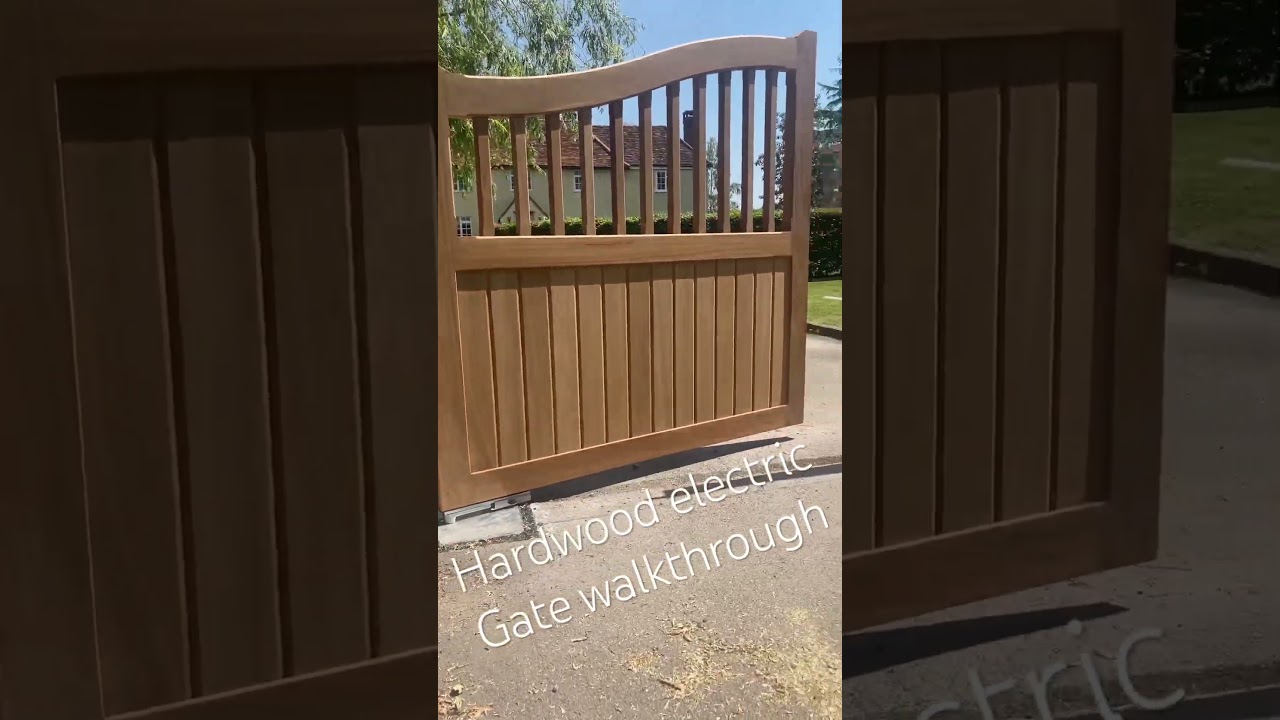 Установка деревянных электрических ворот в Эссексе, Великобритания. 