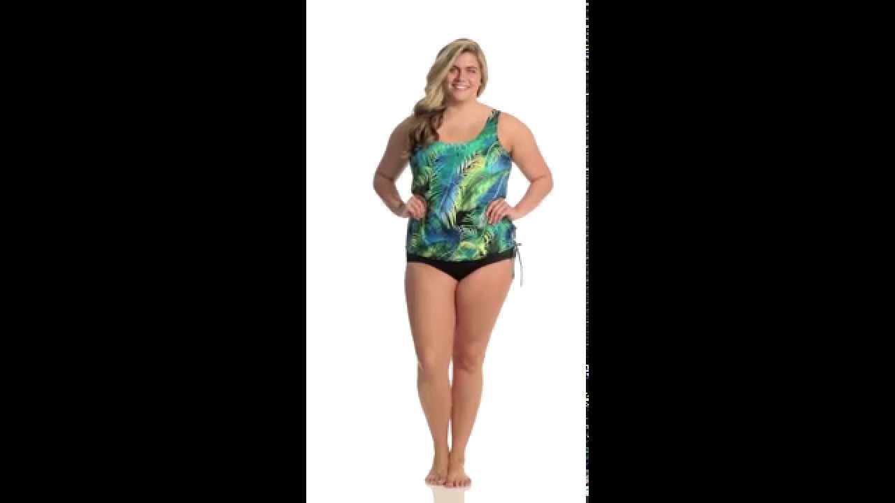 Topanga Plus Size St. Lucia Tank Strap Blouson | SwimOutlet.com