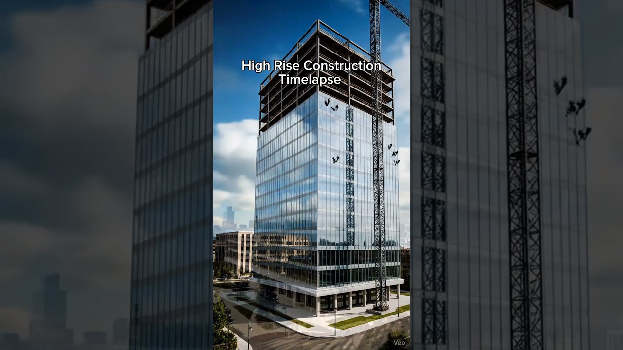 high rise building construction timelapse 