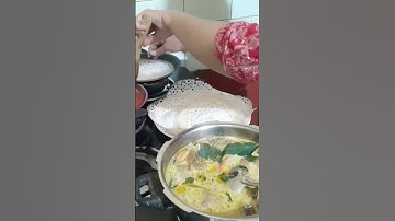 Appam and chicken stew