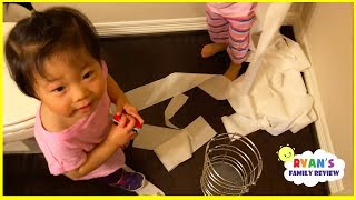 kids caught pulling paper and drawing all over the wall with ryans family review