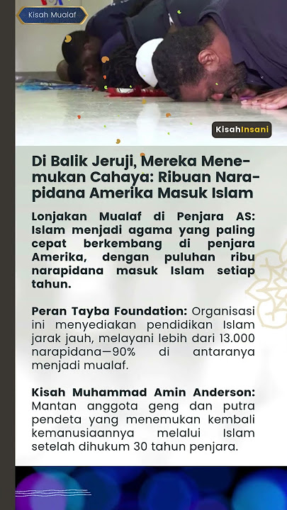 Di Balik Jeruji, Mereka Menemukan Cahaya Ribuan Nara pidana Amerika Masuk Islam