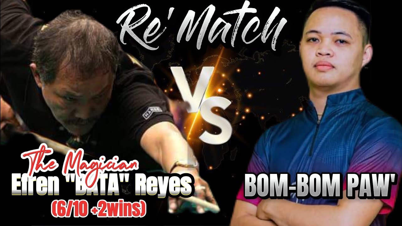 BOM BOM PAW Champ Efren BATA Reyes 6 10 2wins 10 Balls Race bom-bom-paw-champ-efren-bata-reyes-6-10-2wins-10-balls-race