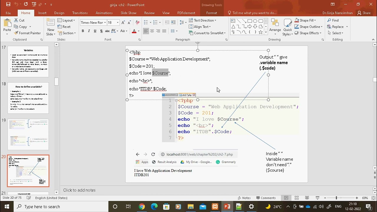 Php variable name dot in echo youtube