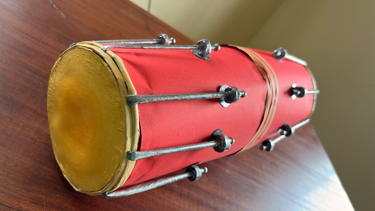 How to make Dholak Paper Model/ DIY / Paper craft drum model/ 3D Dholak Paper craft/