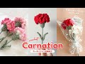 【かぎ針編み】カーネーションの編み方|編み図|100均材料で作る毛糸のお花🌼|Carnation Crochet | Tutorial for Beginners