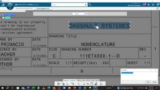 CATIA BORDER DEMO 2 Editing the title block