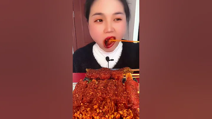 MUKBANG ASMR. The Show Eating Meatballs With Enoki Mushrooms Chilli Spicy Yummy