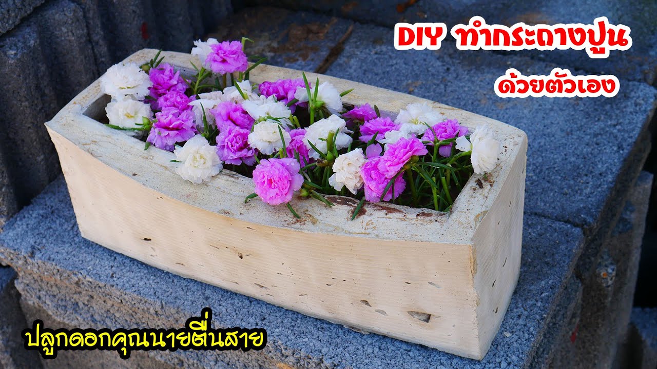 How To Make Cement Flower Pots at home / DIY กระถางปูน ด้วยตัวเอง จาก