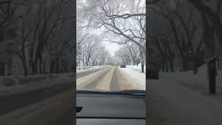 Driving in downtown Saskatoon in the winter time