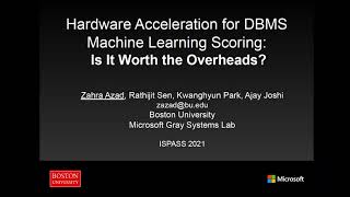 Hardware Acceleration for DBMS Machine Learning Scoring: Is It Worth the Overheads