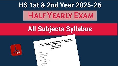 Halfjaarlijkse examensyllabus voor HS 1e en 2e jaar 2025 Halfjaarlijkse examensyllabus voor alle ...