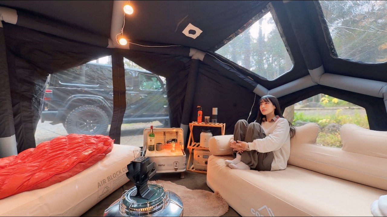 【ソロキャンプ】憧れのエアテント 森の中で一泊二日...#asmr 【ラングラー】