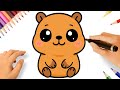 HOW TO DRAW A CUTE CAPYBARA EASY ????????