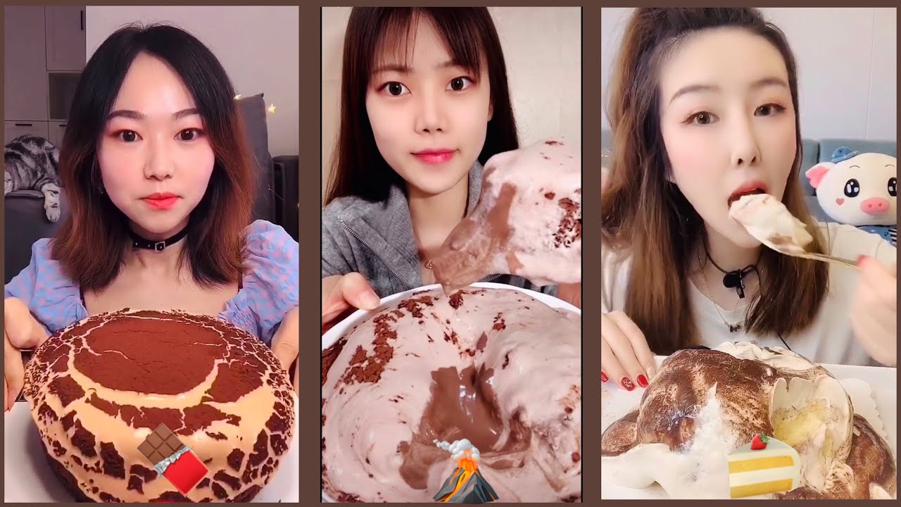 [ASMR Desserts] CHOCOLATE LAVA CAKE ASMR/ Mukbang |먹방 | 饮食表演 | Eating Sound
