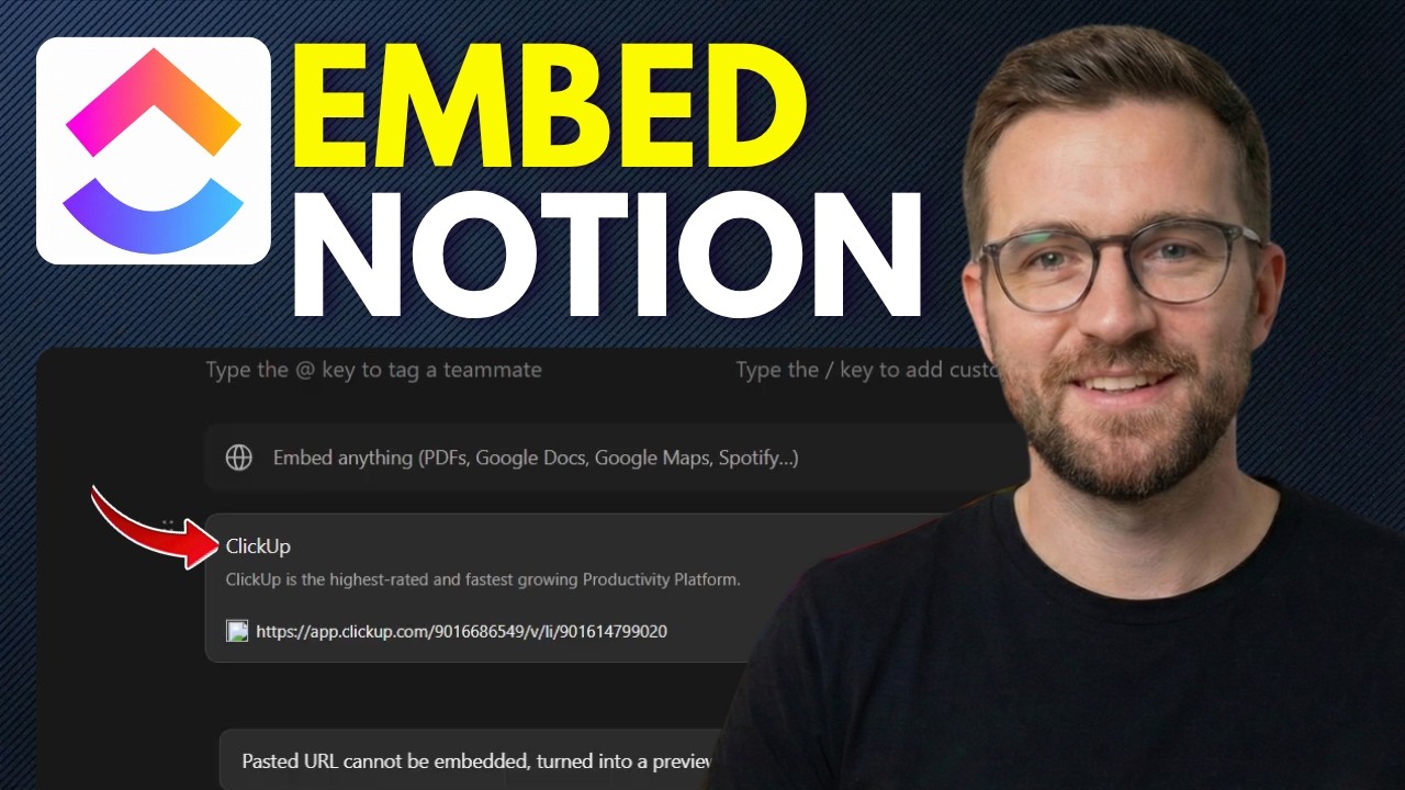 How to embed ClickUp in Notion (Step By Step 2026) - YouTube