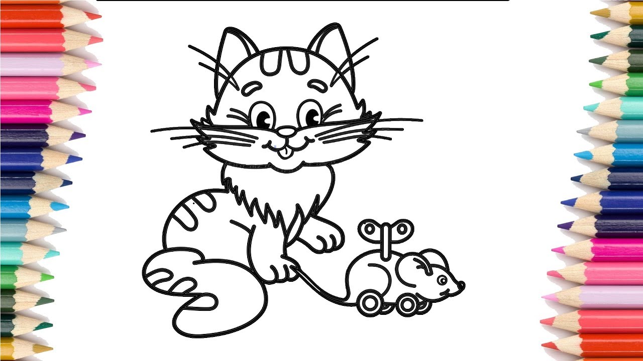 Coloring Cat - Colouring Book for Kids - YouTube