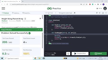 Height Using Parent Array | C++ | GFG Problem of the Day 11-03-2022