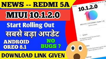 Redmi 5A Miui 10.1.2.0 Stable Update start Rolling Out | Android Oreo 8.1 Update