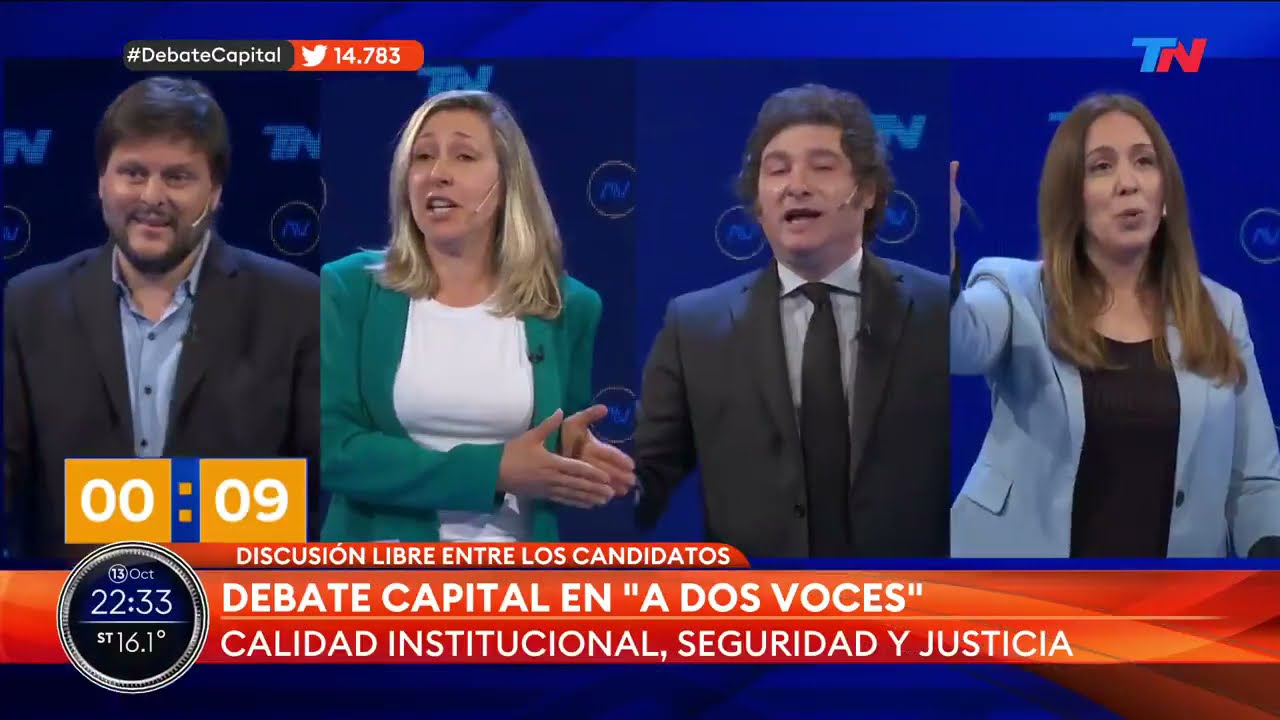 EL FUERTE CRUCE ENTRE JAVIER MILEI Y MARÍA EUGENIA VIDAL en el #DebateCapital de A DOS VOCES