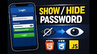 Responsive Login Form with Show/Hide Password Using HTML CSS &amp; JavaScript (Step-by-Step Tutorial)