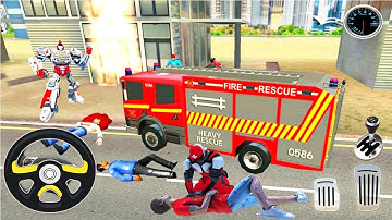 Firefighter Robot Transform Truck - Emergency Rescue Simulator - Android Gameplay
